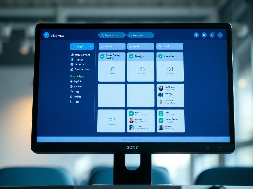 Tableau de projet montrant les étapes de création d'une application validées une à une