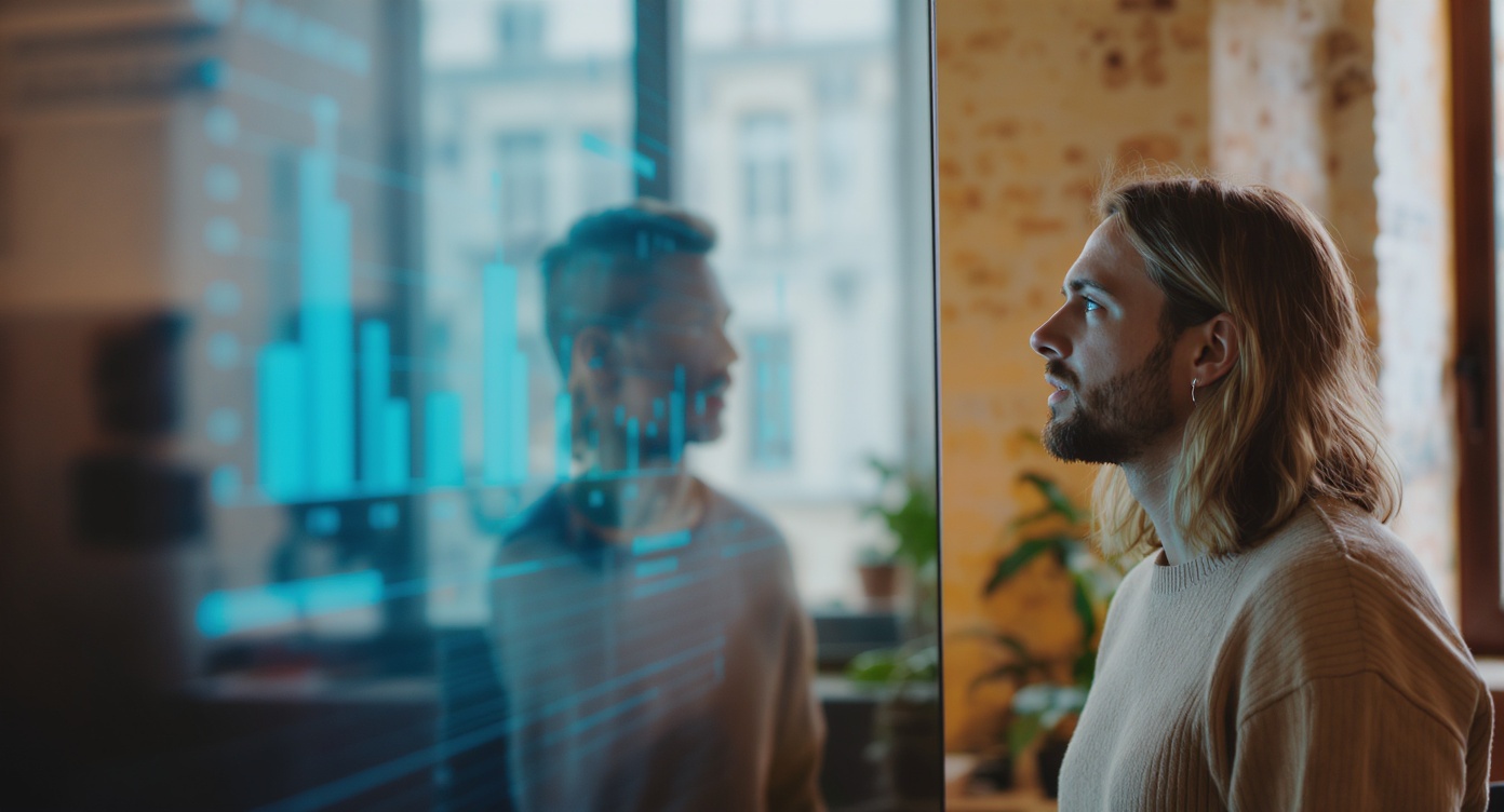 Deux collègues d'une PME parisienne discutant devant un écran montrant des indicateurs de service client