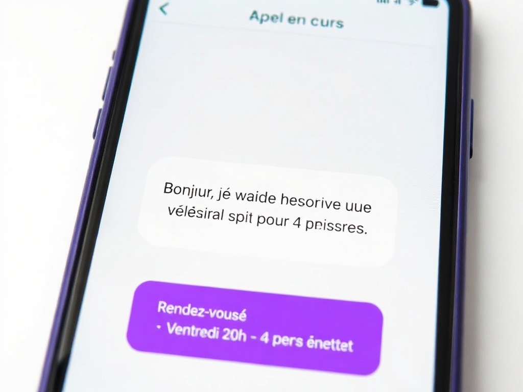 Écran de smartphone montrant le nouveau Siri d'Apple Intelligence gérant un appel avec transcription en direct